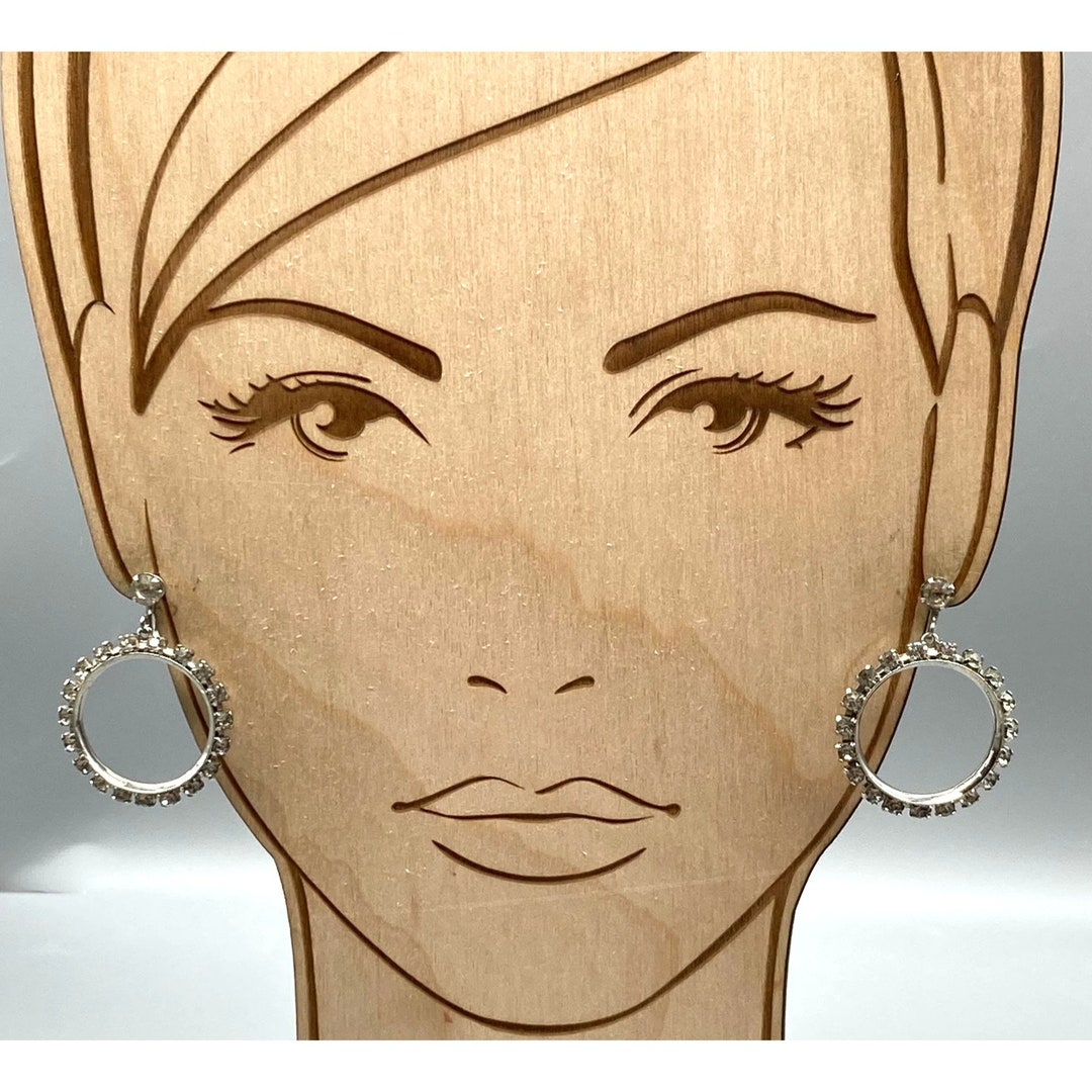 Vintage Sparkling Halo Hoop Earrings, Elegant Prong Set Crystal Ring ...
