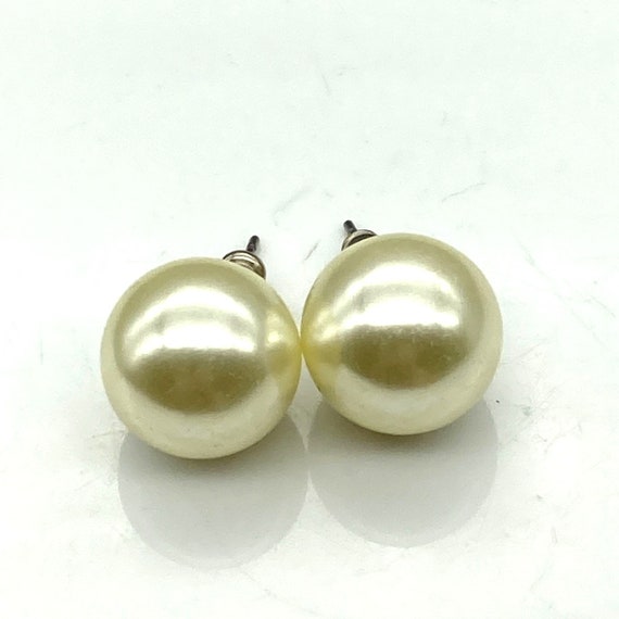 Jumbo Faux Pearl Stud Earrings, Classic Statement Gem