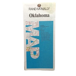 Rand McNally, Oklahoma State, carte pliée, 1987, guide de voyage vintage