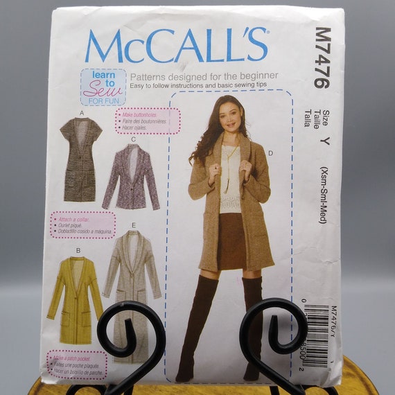 Sewing PATTERN Mccalls M7476, 2016 Learn to Sew for Fun, Misses