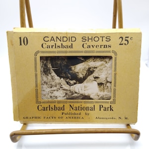 Pacote com 10 pacotes vintage Carlsbad Caverns National Park Fotos espontâneas preto e branco rotuladas mini fotografias cartões de lembrança conjunto de fatos gráficos