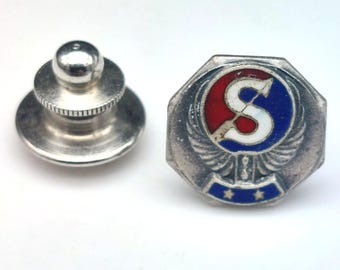 Vintage U.S. Army Specialist Enamel Pin Leavens Sterling WWII Era Octagon Insignia