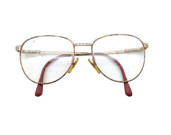 Vintage L'amy Eyeglasses Frames Designer Red Wire Rim Venice