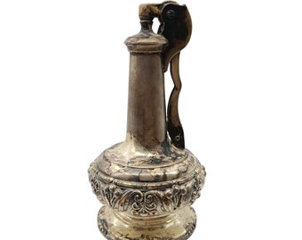 Encendedor de mesa Ronson vintage con decantador, baño de plata adornado