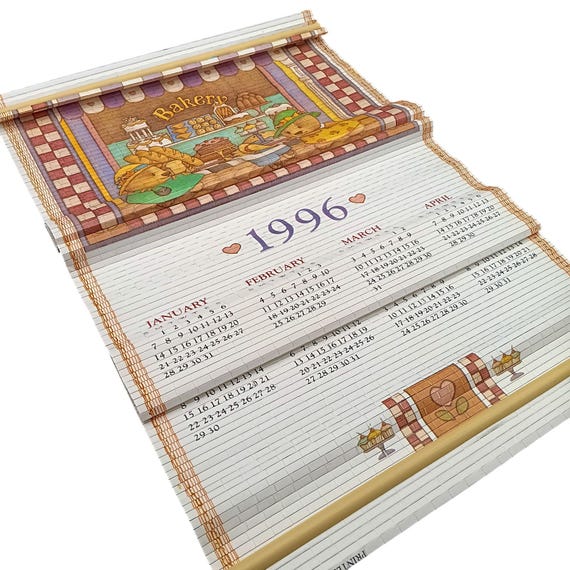 Vintage 1996-1997 Bamboo Wall Hangings With Calendar - Etsy
