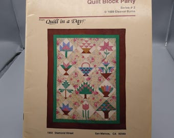 Vintage quiltpatronen, quiltblok Party Series 2 van Eleanor Burns, quilt in één dag 1989