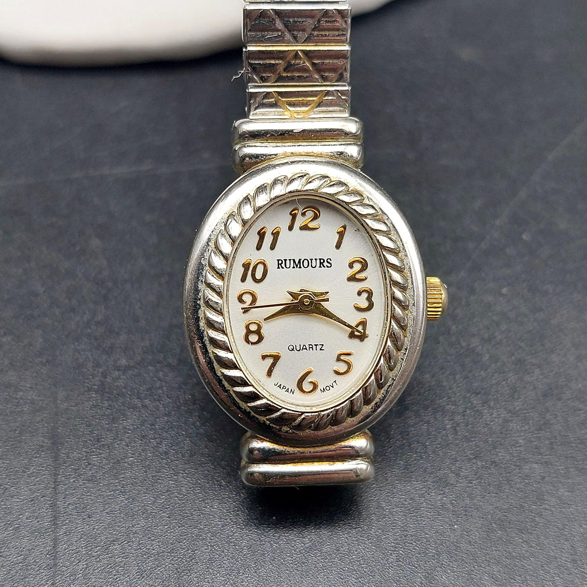 Vintage Rumors Montre à quartz pour femme en acier inoxydable avec bande extensible neuve avec batterie - France