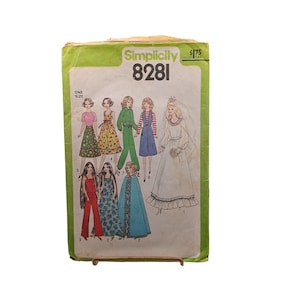 Simplicity 8281 Doll Wardrobe Sewing Pattern One Size 1977 Vintage Bridal & Casual Outfits