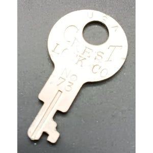 Chiave Vintage Crest Lock n. 73 USA Luggage