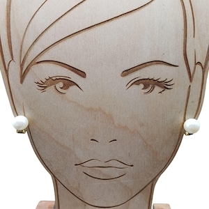 Gold Clip-On Earrings With Round White Faux Pearl Accents