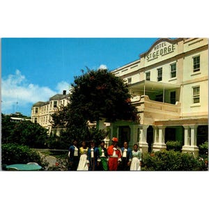 Carte postale vintage The St. George Hotel Bermudes, milieu du XVIIe siècle