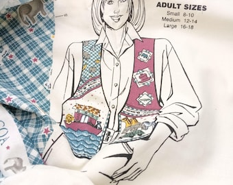 Daisy Kingdom Country Noah Vest Vintage Sewing Pattern Noah's Ark Cloth to Cut and Make