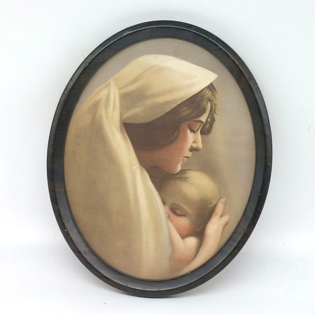 Antique Madonna and Child Print 1900 William H Partridge Art in Metal ...
