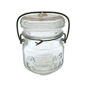 Vintage Atlas EZ Seal Vintage Glass Mason Jar With Wire Bale Lid