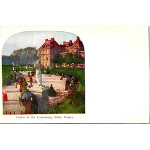 Carte postale vintage Palais du Luxembourg Paris France inutilisé début des années 1900 scénique de collection