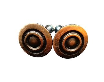 Set Of 2 Vintage MCM Bullseye Drawer or Cabinet Knobs with Screws