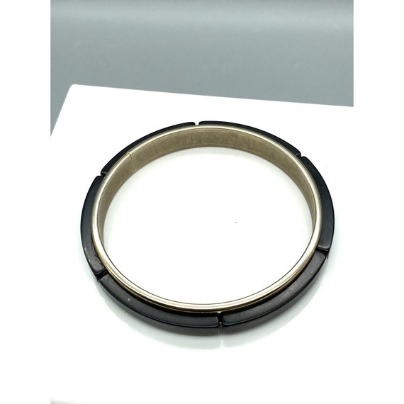 Vintage Bangle with Segmented Lucite Blocks on Go… - image 4