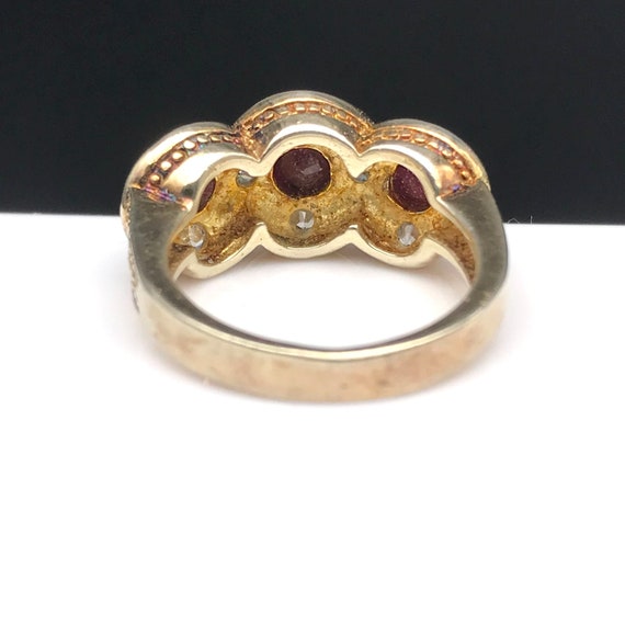 Ruby Vermeil Multi Stone Band Ring, Bezel Set Gem… - image 9