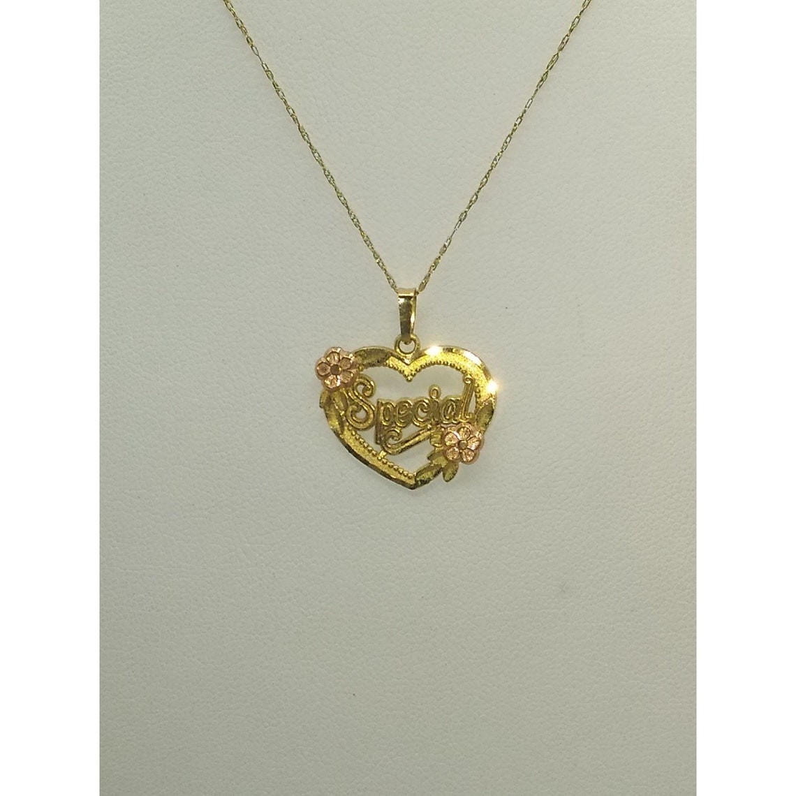 AAJ 10K Gold Necklace and special Heart Pendant Etsy