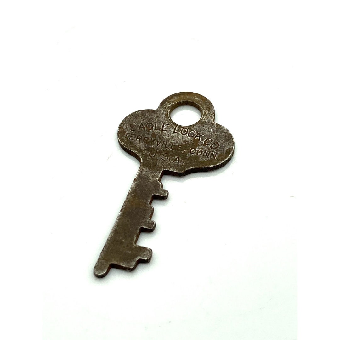 Vintage Eagle Lock Key Terryville Antique Flat Etsy