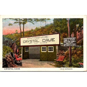 Cartolina d'epoca del 1943 di Crystal Cave Kutztown, Pennsylvania