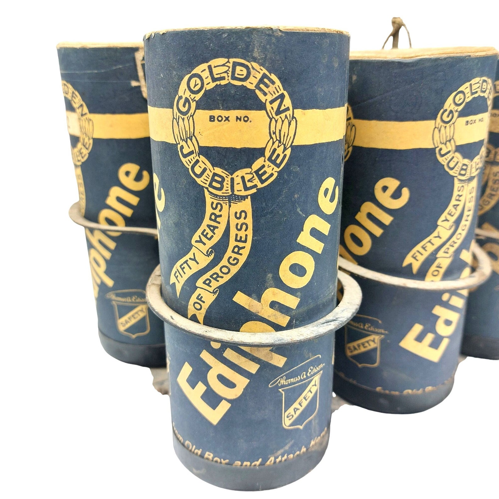 Vintage Ediphone Cylinder Record Holders & Metal Stand - Etsy