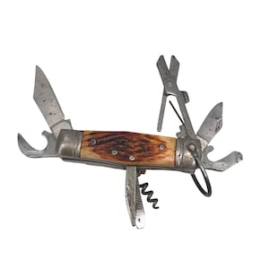 Vintage Japan Multi-tool Mini Utility Knife 8 Attachments