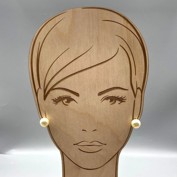 Jumbo Faux Pearl Stud Earrings, Classic Statement Gem