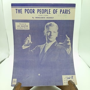 Vintage 1950s Sheet Music &quot;The Poor People Of Paris&quot; By Marguerite Monnot