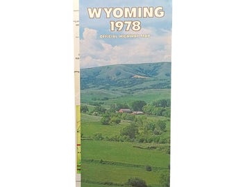 Wyoming 1978 Official Highway Map Vintage Travel Collectible Fold-Out State Road Map