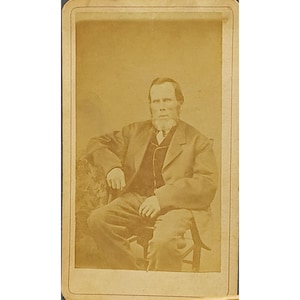 Antique 19th Century Carte De Visite Photograph Man In Suit CDV McConnell Photographer Newport Ind