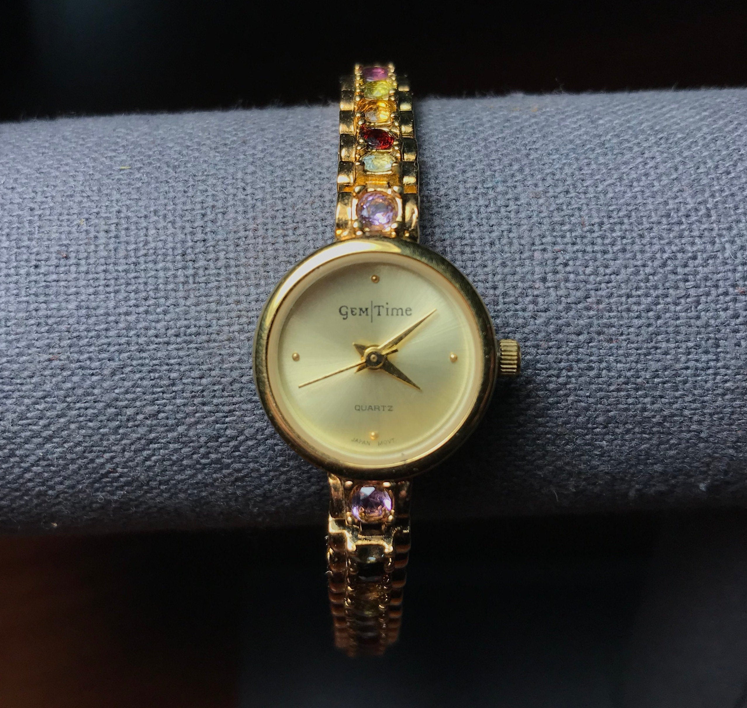 Vintage Gemtime Quartz 951B Gold Tone Ladies Analog Watch Japan Movement Stainless Steel Back. Etsy UK