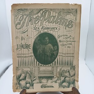 Antique Sheet Music, The Palms Les Rameaux by J Faure, Eclipse 1900s