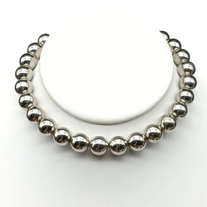 Vintage Silberfarbene Bead Choker Halskette