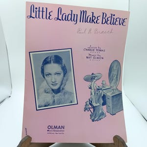 Dorothy Lamour Vintage Sheet Music &quot;Little Lady Make Believe&quot; By Paul R. Braasch