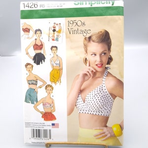 グラマラススタイル　S～M Simplicity S1426 Misses' Vintage 1950s Bra Tops Size 14-22