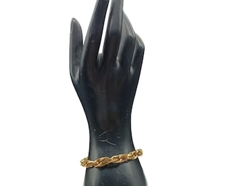 Gold-Tone Park Lane Twisted Chain Bracelet with Etched Links and Chunky Style