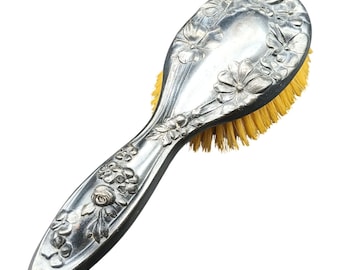 Vintage Royal Artistic Silver Hairbrush With Floral Embossed Design Antique Hairbrush - Etsy UK main image 4