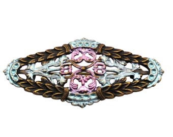 Broche En Argent Avec Pierre Polie 'Galet Du Rhin' - Occasion - État Comme Sur Les Photos