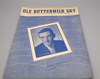 Vintage Sheet Music, Ole Buttermilk Sky, Jack Brooks and Hoagy Carmichael, Burke Van Heusen 1946