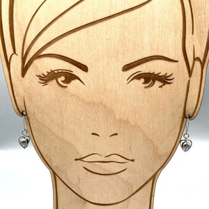Caged Bead Dangle Earrings, Silver Tone Teardrop Wire