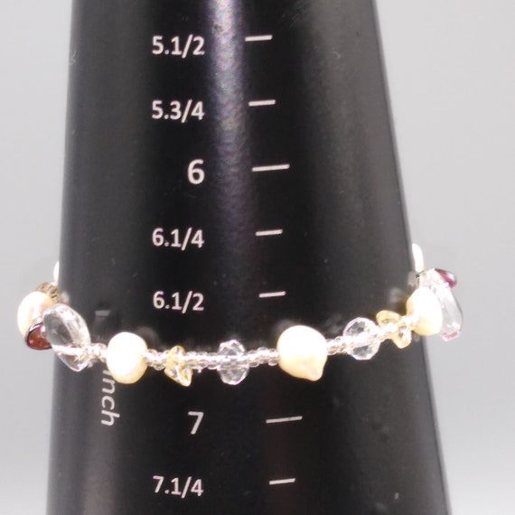 Genuine Pearl and Rock Crystal Bracelet with Amet… - image 4