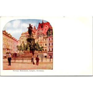 Vintage carte postale Victory Monument Leipzig Allemagne inutilisé début du 20e siècle pittoresque monument à collectionner