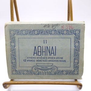 Conjunto de mini fotografias vintage com 12 pacotes Aohnai Athens Views com etiqueta em preto e branco Conjunto de cartões de lembrança Delta