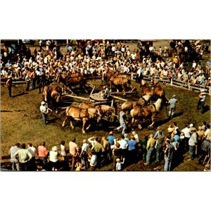 Stara pocztówka Midwest Old Settlers & Threshers z lat 80. XX wieku, maszyna J.I. Case Horse Power Machine Racine Wisconsin