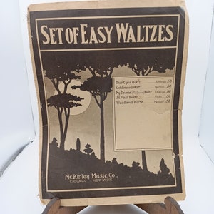 Antike Musiknoten, Satz von Leichte Walzer St Paul Waltz von Vaas, McKinley 1908