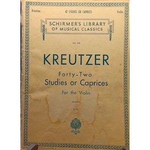 Vintage Kreutzer 42 Violin Studies Or Caprices Schirmers Library Of Musical Classics Sheet Music