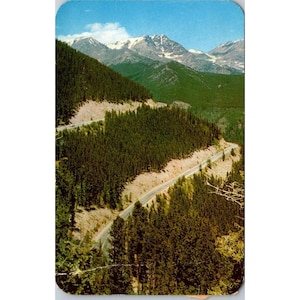 Carte postale vintage des années 1950 du parc national des montagnes Rocheuses avec note manuscrite