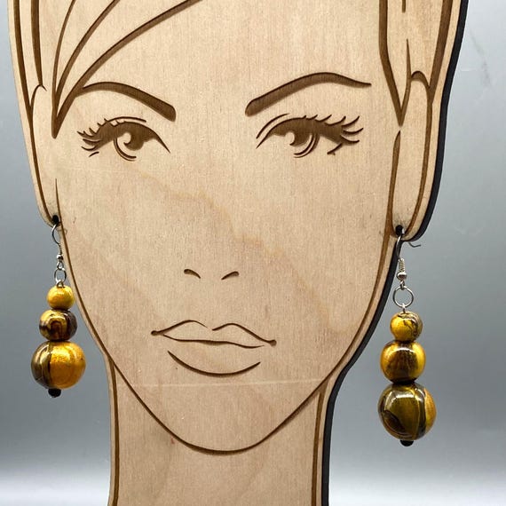 Dramatic Triple Drop Dangle Earrings, Vintage Shi… - image 1