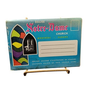 Vintage église Notre-Dame de Montréal Canada dossier souvenir jeu de cartes postales True Color Views